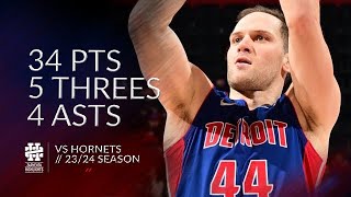 Bojan Bogdanovic 34 pts 5 threes 4 asts vs Hornets 2324 season [upl. by Nortal]