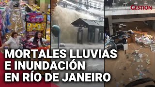 BRASIL IMÁGENES de las fuertes lluvias e inundación que dejaron a PETRÓPOLIS destruído [upl. by Ninel]