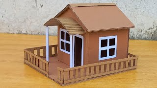 DIY Making a Beautiful House Model with Cardboard Very Simple [upl. by Dacy]