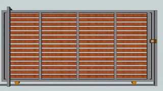 PORTÓN DE CORREDERA MADERAS HORIZONTALES  HORIZONTAL SLIDING WOOD GATE [upl. by Aikan784]