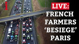 French Farmers Besiege Paris By Blocking Major Highways With Tractors [upl. by Aihcats352]