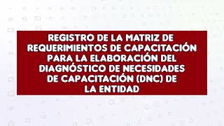 6 Pautas para completar la matriz de requerimientos de capacitación en el marco del DNC [upl. by Attoynek]