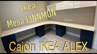 Conjunto de cajones Ikea ALEX con tablero LINNMON Configuración del escritorio Ikea AlexLINNMON [upl. by Hanahsuar733]