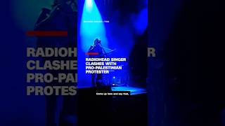 Radiohead singer clashes with proPalestinian protester [upl. by Ahtera]