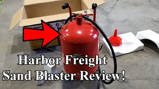 Harbor Freight 110LB Pressurized Abrasive Blaster REVIEW [upl. by Llemar788]