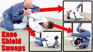 Knee Shield Half Guard Sweeps Using the ActionReaction Principle [upl. by Ahtiek522]