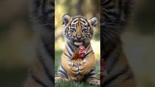 Tiger cub captures a prey but is a bit overwhelmed 😂 tigercats cutelitt cutelittletiger catvideo [upl. by Norry691]