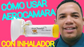 ¿Cómo usar aerocamara con inhalador [upl. by Alithia757]