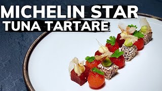 Fine dining TUNA TARTARE recipe Michelin Star Cooking At Home [upl. by Annalla310]