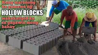 Paano gumawa ng hollow blocks  How to make hollow blocks [upl. by Countess]