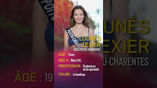 Qui est Lounès Texier Miss PoitouCharentes 2023 [upl. by Atinrehs]