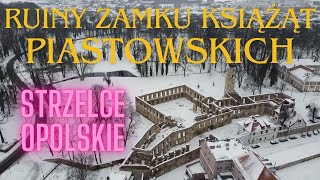 Ruiny Zamku Książąt Piastowskich w Strzelcach Opolskich widok z drona 4K [upl. by Annonyw]