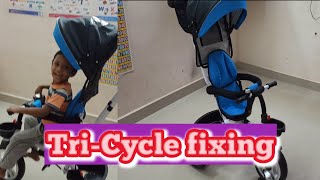 Kids Tricycle fitting  Little Olive Tricycle assembling  Very easy step by step  Info Vlog [upl. by Kort]