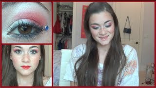 4th of July Makeup Look  CloeCouture [upl. by Alleynad]