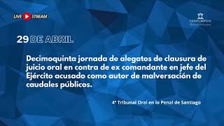 15ª Jornada de alegatos de clausura de juicio oral en contra de ex comandante en jefe del Ejército [upl. by Renrut308]