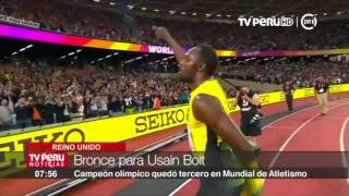 Usain Bolt quedó tercero en su última carrera de 100 metros planos [upl. by Nalepka]