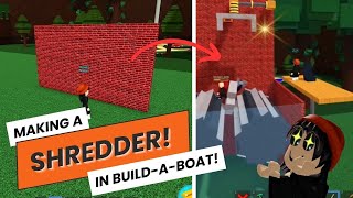 How to make a Shredder Machine  Build A Boat roblox [upl. by Ledba294]