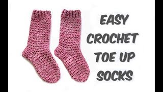 How to Crochet Simple Toe Up Socks [upl. by Anelrahc]