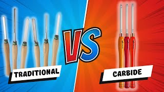 Woodturning  Traditional Tools VS Carbide [upl. by Zalea403]