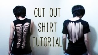 DIY Cut out shirt tutorial Back to School [upl. by Flossi]