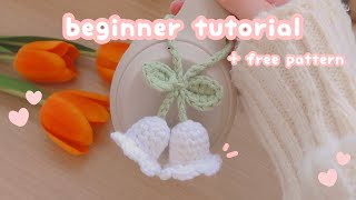 crochet lily of the valley ♡ headphone accessory  crochet for beginner  EASY amp QUICK CROCHET [upl. by On]