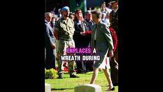 Princess Anne places a wreath during a ceremony at the Arnhem Oosterbeek War Cemetery in Netherlands [upl. by Wallache]