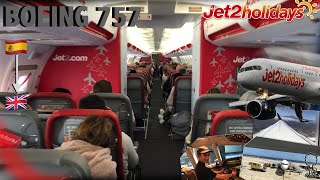 Jet2Holidays Boeing 757200 Flight Tenerife South  Manchester Airport Trip Report [upl. by Cherlyn]