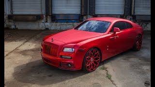 Mansory Chrome Red Rolls Royce Wraith on 24quot Forgiato Tessi Wheels by Roadshow International [upl. by Kerr812]