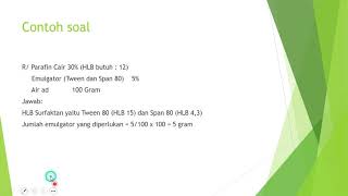 Pertemuan 3 Perhitungan HLB Formulasi Teknologi Sediaan Semi Padat dan Cair [upl. by Nydia]