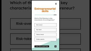 Entrepreneurial Skills skills it402 cbse mcq quiz [upl. by Pernas]