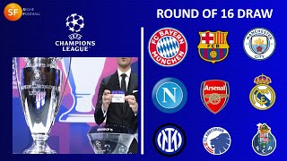 UEFA CHAMPIONS LEAGUE ROUND OF 16 DRAW RESULTS 202324  ROAD TO WEMBLEY 2024  UCL DRAW 2324 TODAY [upl. by Flem287]