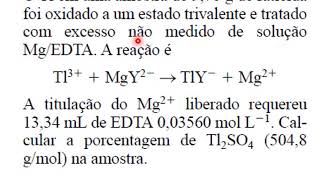 Exercicios sobre titulações de complexação [upl. by Einnaffit880]