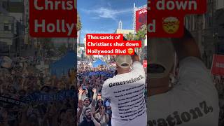 Thousands of Christians on Hollywood Blvd 🤯 revival jesus christians [upl. by Ruenhcs]