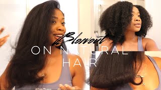 RETRO BLOWOUT ON NATURAL HAIR  Amazon Round Blow Dryer Brush  First Impressions Best Blowout EVER [upl. by Teteak213]