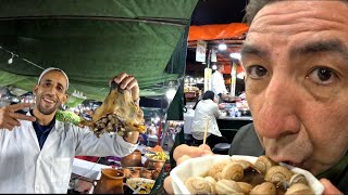 MARRAKECH MOROCCO CRAZY STREET FOOD NIGHT MARKET 🇲🇦 [upl. by Eseilenna]