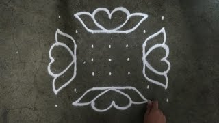 Beautiful daily dots rangoli designs for beginners 7×7 dots rangoli designs for daily  kolam 2024 [upl. by Cairistiona244]