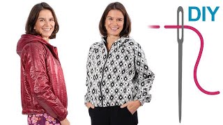 DIY Jacke kurze Jacke nähen für Anfänger – DIY Schnittmuster Jacke quotKleoquot [upl. by Vachill]