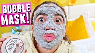 TRYING A BUBBLE FACE MASK💦 Weird Carbonated Bubble Clay Mask [upl. by Leiahtan]