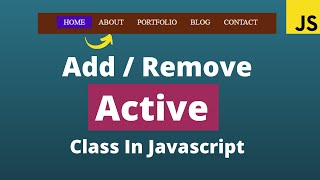 How to add and remove active class on click  HTML CSS and Javascript [upl. by Aenehs]