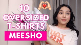 10 Meesho oversized tshirts try on Haul 💗 Under Rs 399  Isha Vinod Jain [upl. by Aisatan]