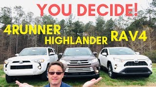 2019 RAV4 vs Highlander vs 4Runner The Ultimate Battle [upl. by Nwahsed121]