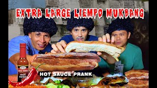 HOT SAUCE PRANK  EXTRA LARGE LIEMPO MUKBANG SEMENTERYO [upl. by Innej]