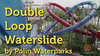 Double Loop water slide at Dino Water Park Thailand built by Polin Waterparks [upl. by Anek41]