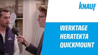 Knauf Werktage Rundgang Kellerdeckendämmung und Montage der Deckendämmplatte Heratekta QuickMount [upl. by Hazlett]