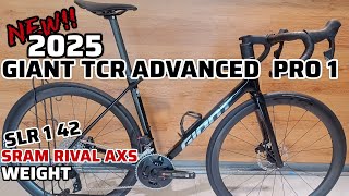 2025 GIANT TCR ADVANCED PRO 1 AXS MEDIUM  WEIGHT  GIANT SLR 1 40 WHEELSET SRAM RIVAL AXS GROUPSET [upl. by Danyelle]