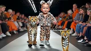 Leopard Print Parade Kids Fashion Ramp Showcase  Mini World [upl. by Nnalorac]