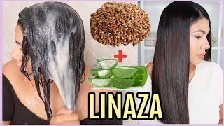 LINAZA Y SABILA PARA TENER EL CABELLO SANO Y LARGO EN DÍAS [upl. by Rockafellow]