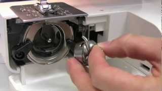 Inserting the Janome Front Loading Bobbin Case [upl. by Thurstan]