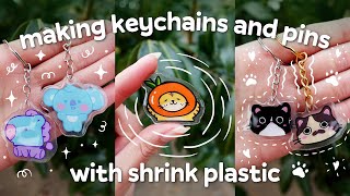 how I make keychains and pins with shrink plastic  tips for beginners [upl. by Atnomed]