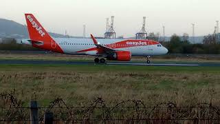 easyJet A320neo GUZHI departs Belfast BHD 10112024 [upl. by Gilges]